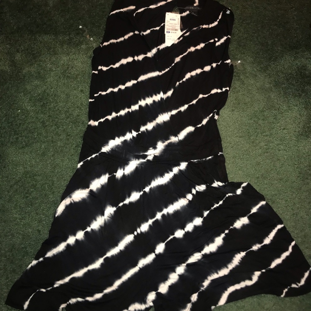black and white sleeveless romper from ross